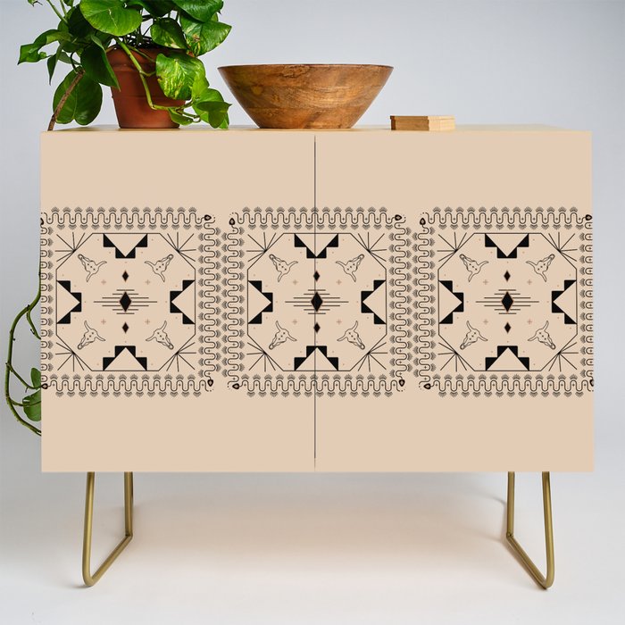 Lost Desert Tile - Black & Camel Credenza Gallery Image 1