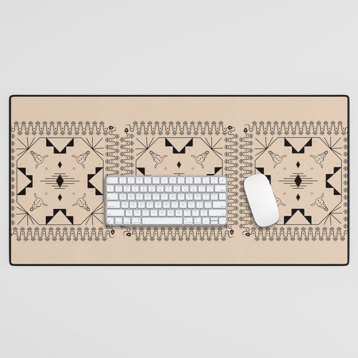 Lost Desert Tile - Black & Camel Desk Mat Gallery Image 1