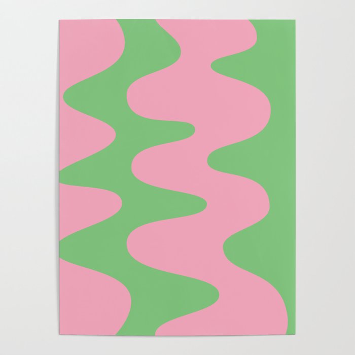 Retro Abstract Pink Green Poster Gallery Image 1