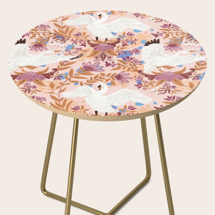 Elegant Swans in Bloom Side Table Gallery Image 2