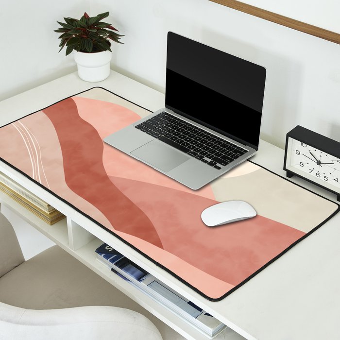 Reddish desert dunes moon Desk Mat Gallery Image 2