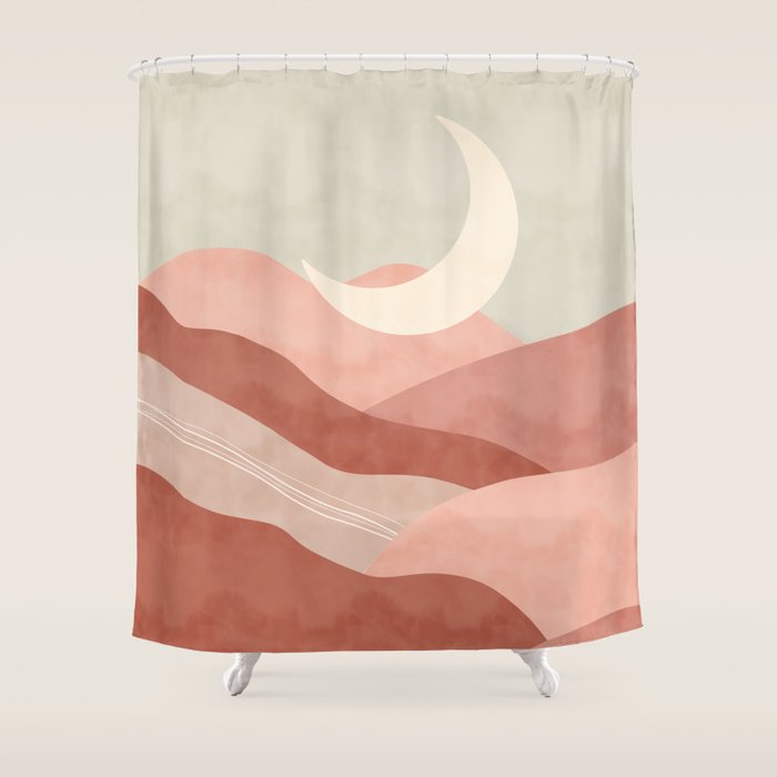 Reddish desert dunes moon Shower Curtain Gallery Image 1