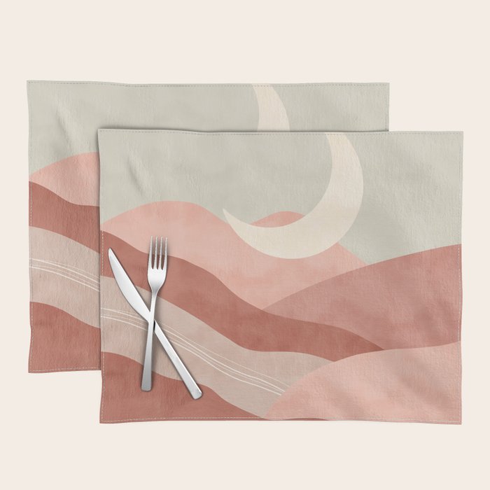 Reddish desert dunes moon Placemat Gallery Image 1
