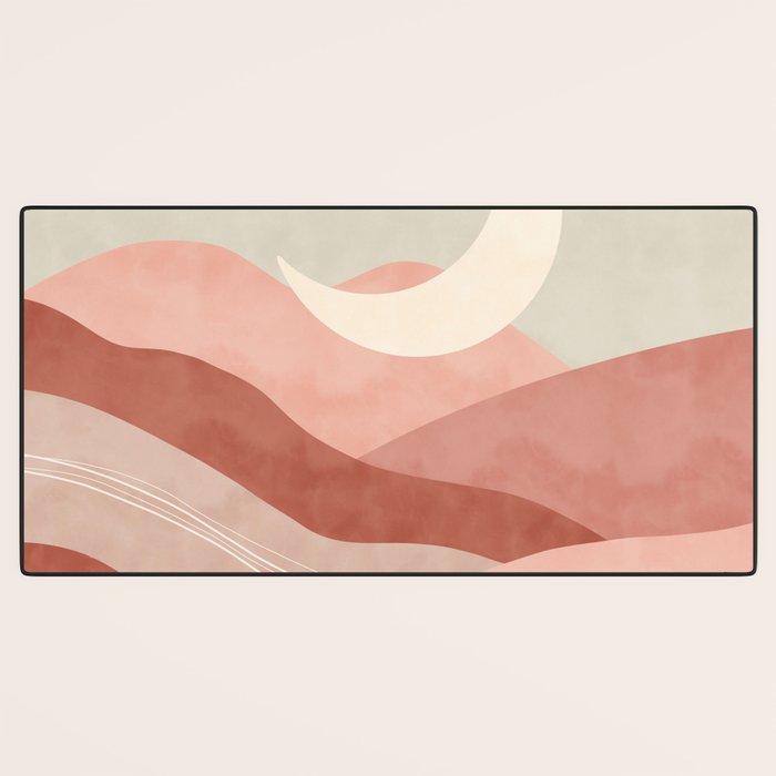 Reddish desert dunes moon Desk Mat Gallery Image 3