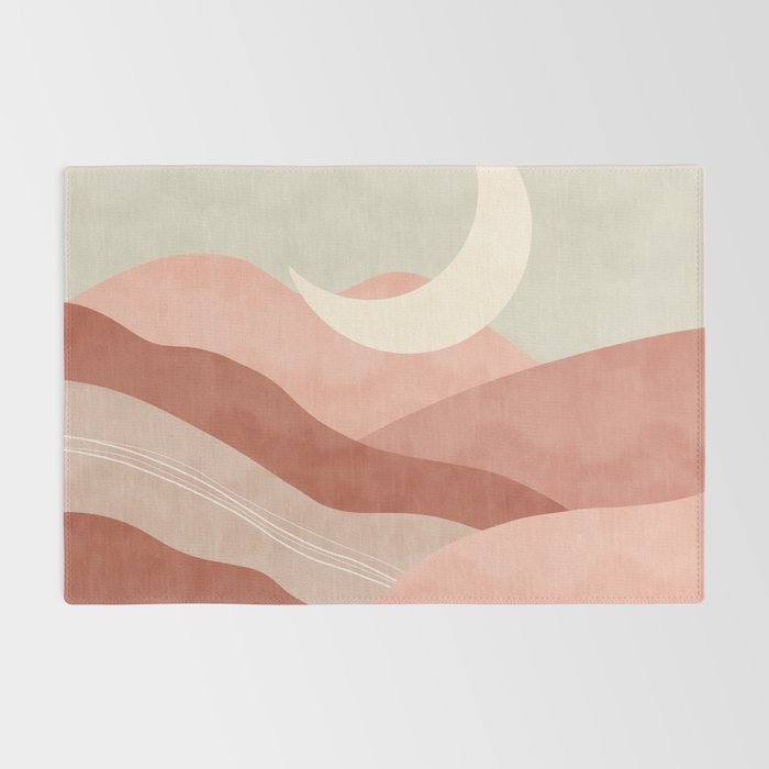 Reddish desert dunes moon Rug Gallery Image 2