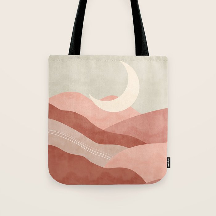 Reddish desert dunes moon Tote Bag Gallery Image 1