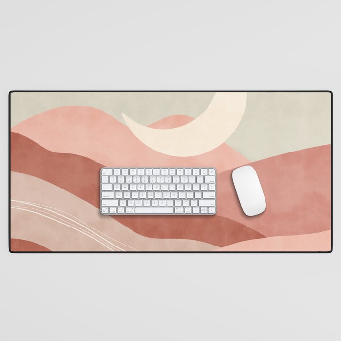 Reddish desert dunes moon Desk Mat Gallery Image 1
