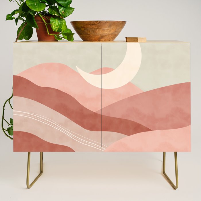 Reddish desert dunes moon Credenza Gallery Image 1