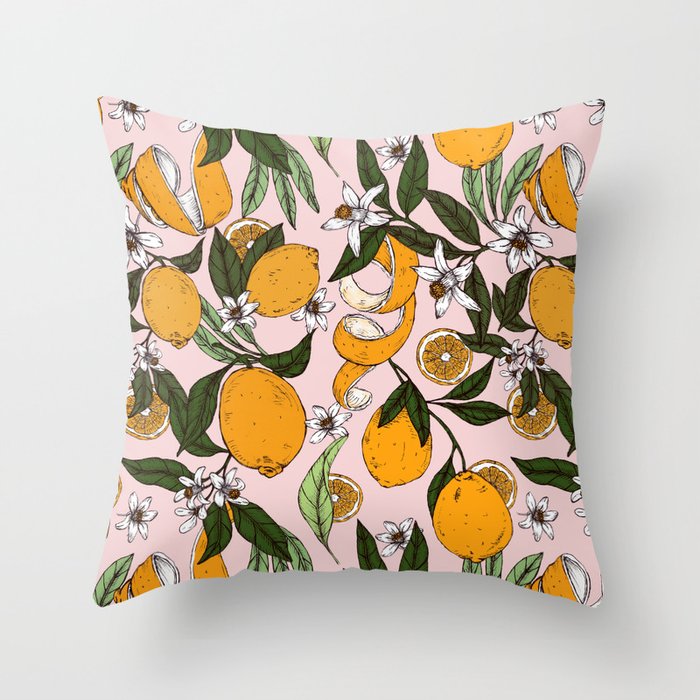 Succulent sweets oranges Throw Pillow Gallery Image 6