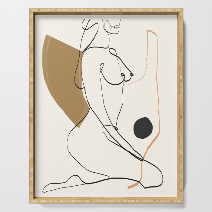 abstract nude 3 Serving Tray Gallery Image 1