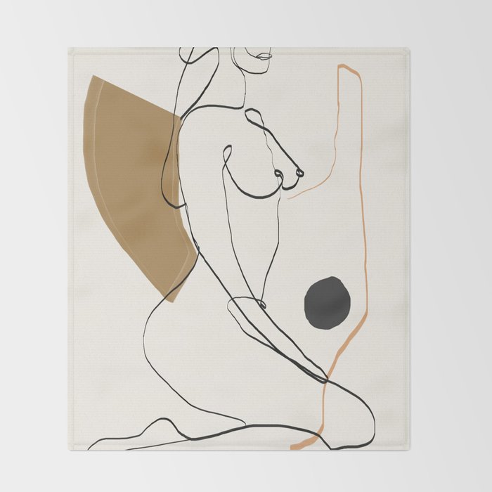 abstract nude 3 Throw Blanket Gallery Image 2
