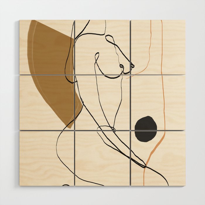 abstract nude 3 Wood Wall Art Gallery Image 1