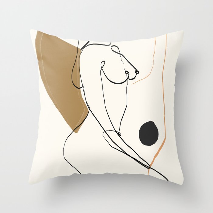 abstract nude 3 Throw Pillow Gallery Image 1