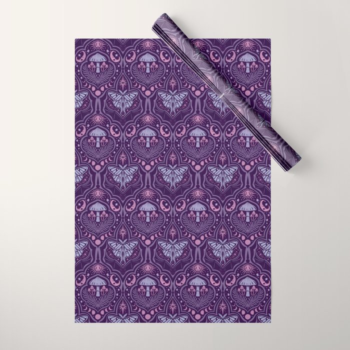 Celestial Forest Damask - Violet Wrapping Paper Gallery Image 1