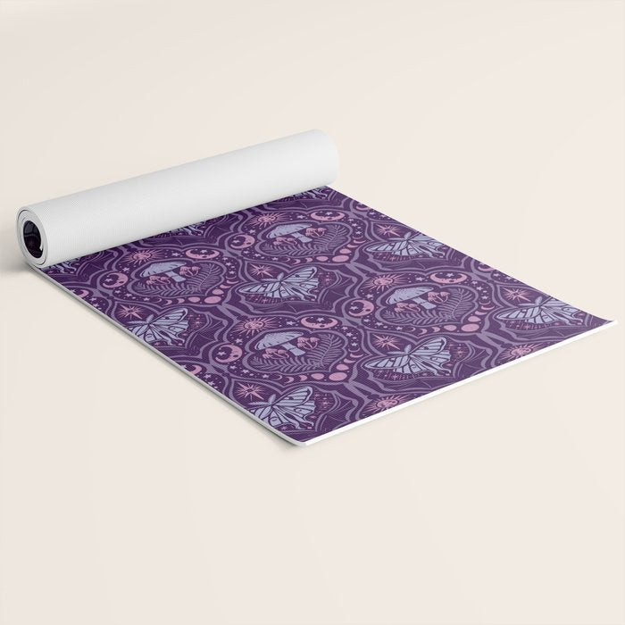 Celestial Forest Damask - Violet Yoga Mat Gallery Image 2
