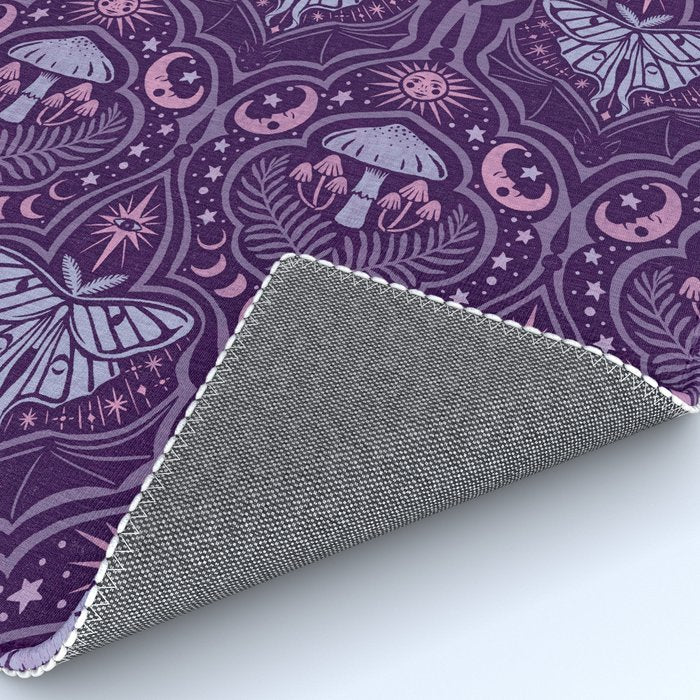 Celestial Forest Damask - Violet Rug Gallery Image 4