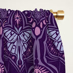 Celestial Forest Damask - Violet Window Curtain Gallery Image 2