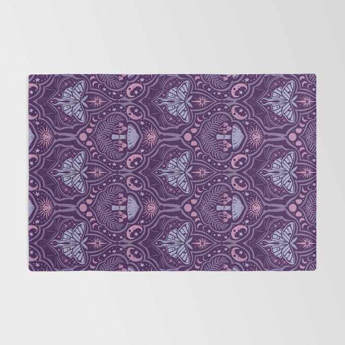 Celestial Forest Damask - Violet Rug Gallery Image 2