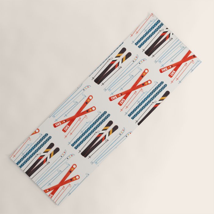 Retro Ski Illustration Yoga Mat Gallery Image 1