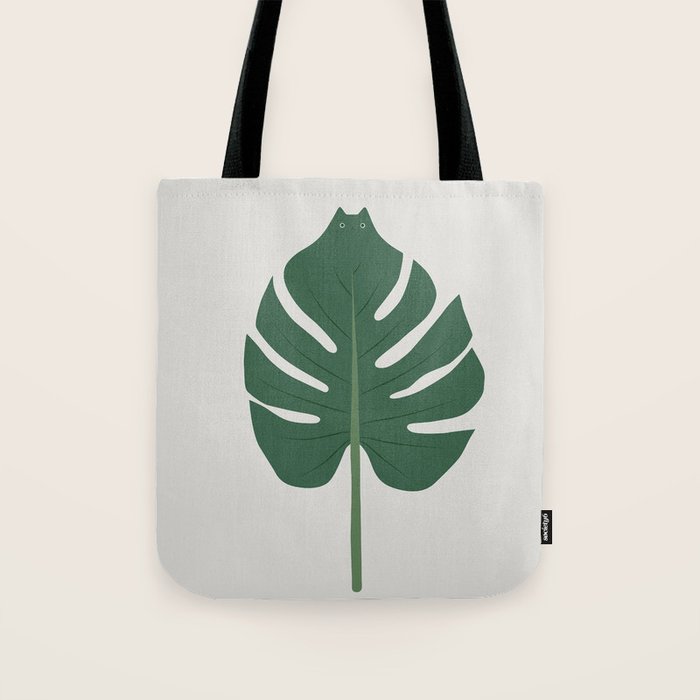 Cat and Plant 24: Meowstera Leaf Tote Bag Gallery Image 1