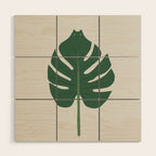 Cat and Plant 24: Meowstera Leaf Wood Wall Art Gallery Image 1