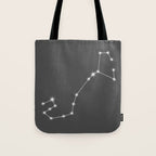 Scorpio Zodiac Star Constellation Line Art Grey Tote Bag Gallery Image 1