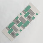 Stripes and Square Green Composition - Abstract Yoga Mat Gallery Image 1