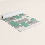 Stripes and Square Green Composition - Abstract Yoga Mat Gallery Image 2