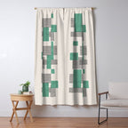Stripes and Square Green Composition - Abstract Window Curtain Gallery Image 5
