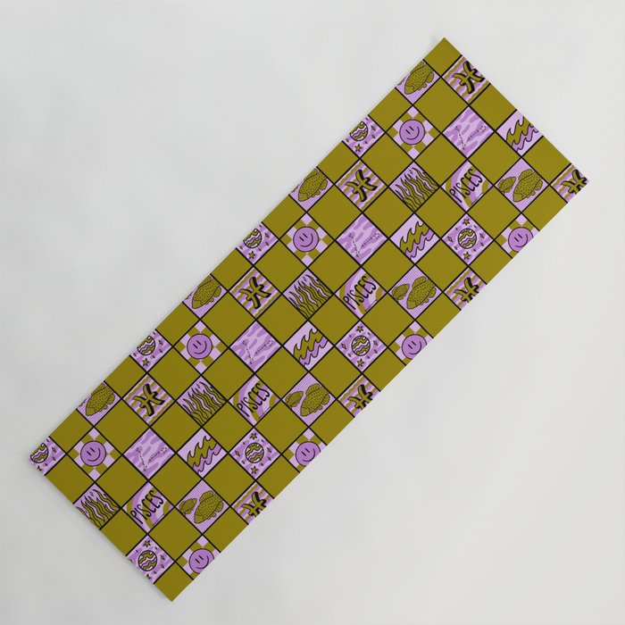 Pisces Checkered Print Yoga Mat Gallery Image 1