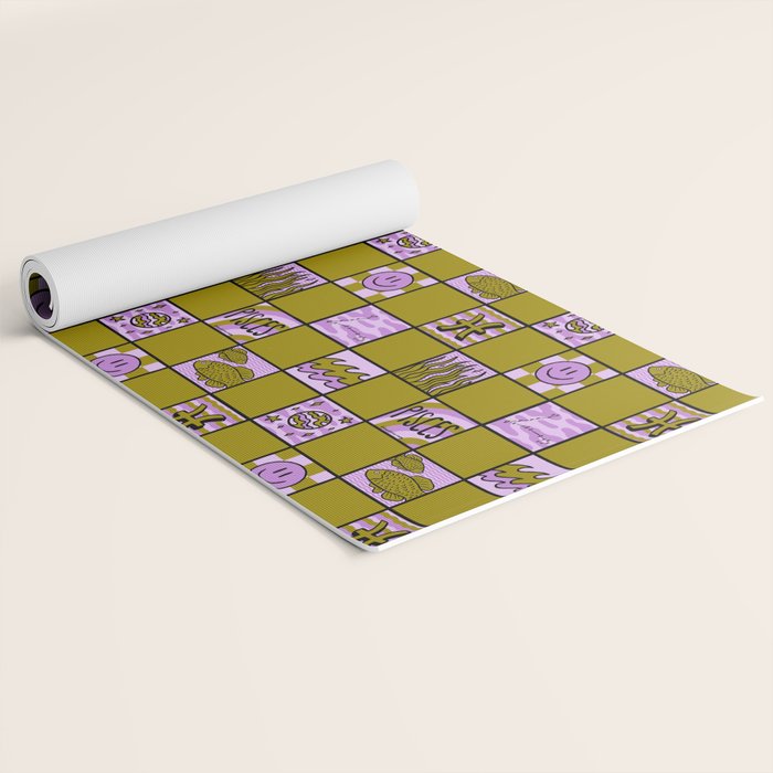 Pisces Checkered Print Yoga Mat Gallery Image 2