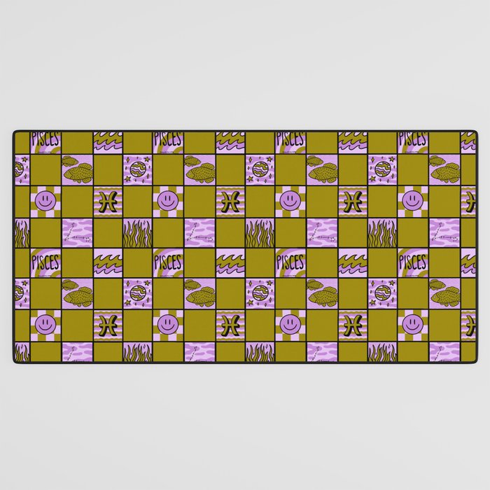 Pisces Checkered Print Desk Mat Gallery Image 3
