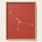 Cancer Zodiac Star Constellation Line Art Red Serving Tray Gallery Image 1