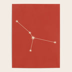 Cancer Zodiac Star Constellation Line Art Red Poster Gallery Image 4