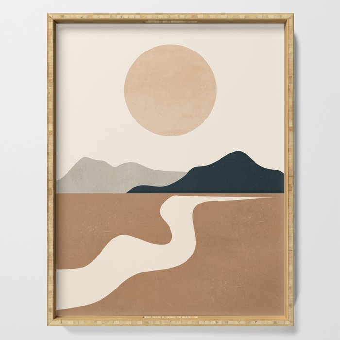 Minimal Abstract Art Landscape 8 Serving Tray Gallery Image 1