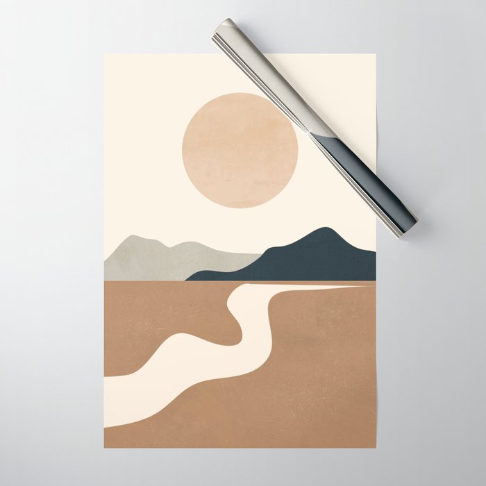 Minimal Abstract Art Landscape 8 Wrapping Paper Gallery Image 1