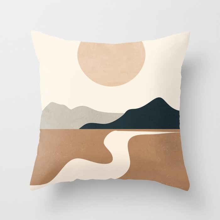 Minimal Abstract Art Landscape 8 Throw Pillow Gallery Image 6