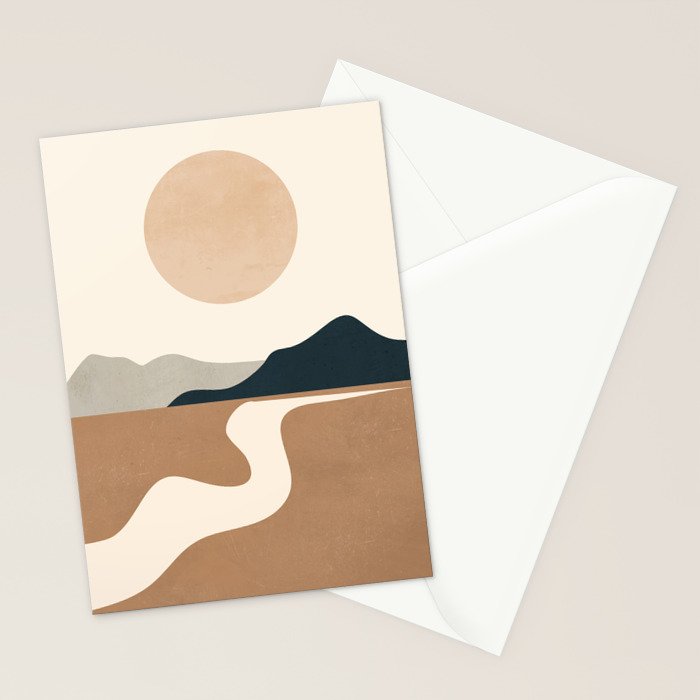 Minimal Abstract Art Landscape 8 Stationery Card Gallery Image 2