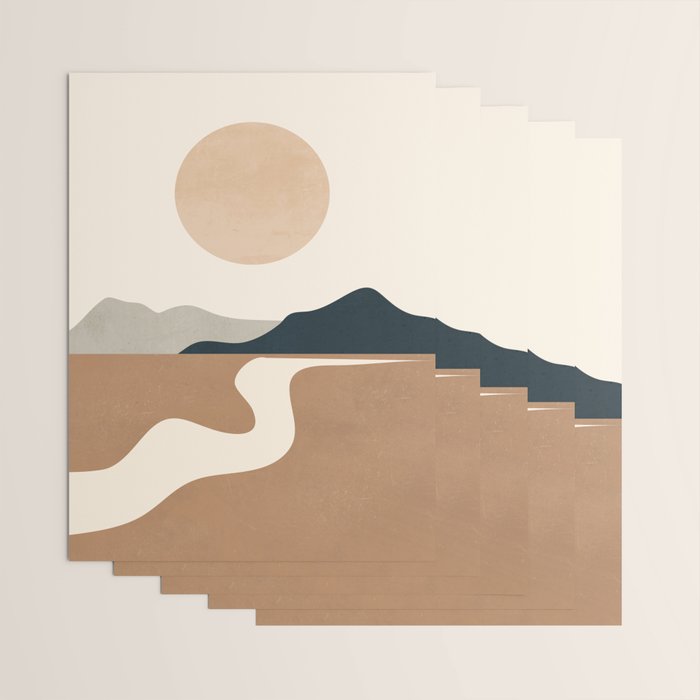 Minimal Abstract Art Landscape 8 Wrapping Paper Gallery Image 3