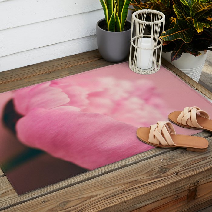 Pink Peony Love II Outdoor Rug Gallery Image 2