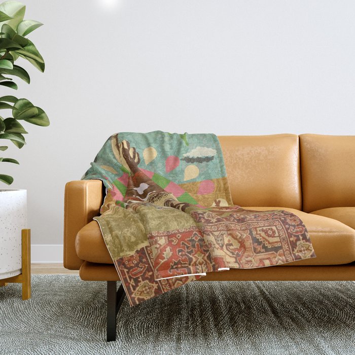 AFTERNOON PSYCHEDELIA Throw Blanket Gallery Image 1