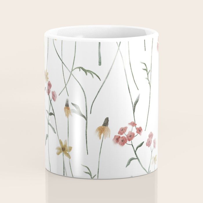 Delicate Wildflowers Floral Watercolor Coffee Mug Gallery Image 4