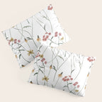 Delicate Wildflowers Floral Watercolor Pillow Sham Gallery Image 3