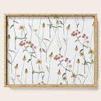 Delicate Wildflowers Floral Watercolor Serving Tray Gallery Image 1