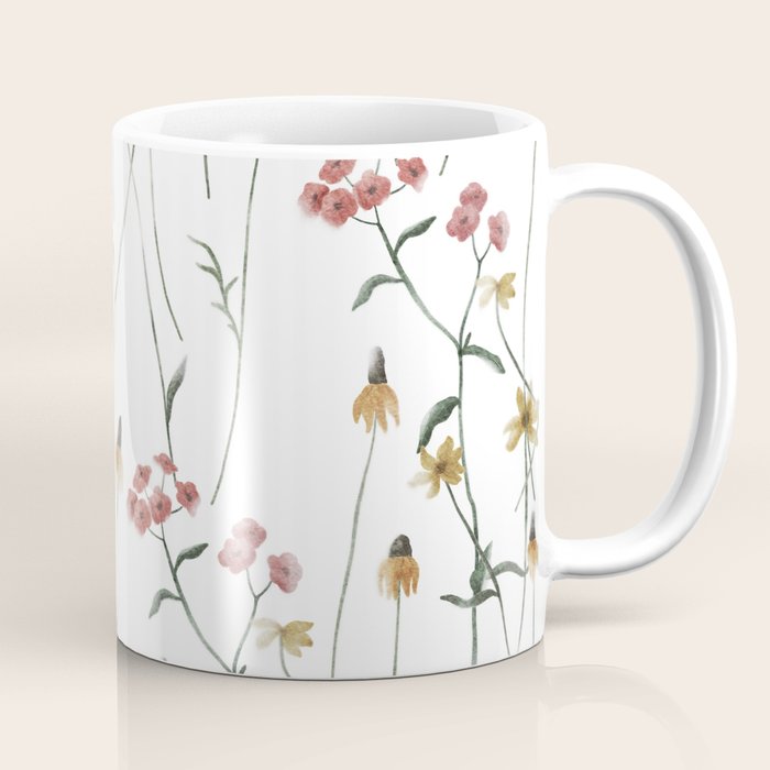 Delicate Wildflowers Floral Watercolor Coffee Mug Gallery Image 1