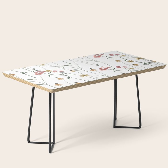 Delicate Wildflowers Floral Watercolor Coffee Table Gallery Image 1