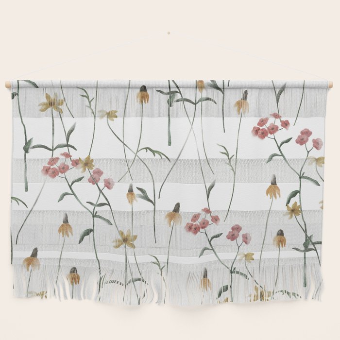 Delicate Wildflowers Floral Watercolor Wall Hanging Gallery Image 1