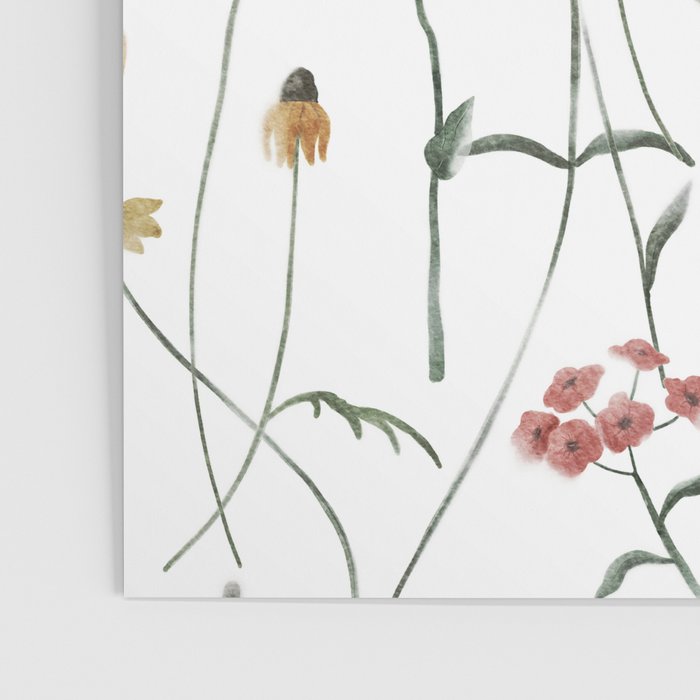 Delicate Wildflowers Floral Watercolor Poster Gallery Image 3