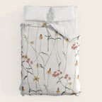 Delicate Wildflowers Floral Watercolor Duvet Cover Gallery Image 6