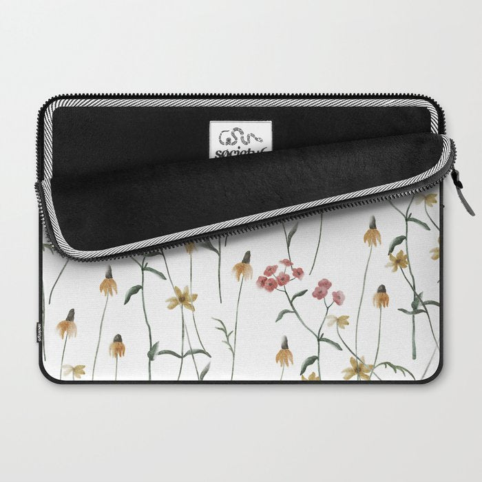 Delicate Wildflowers Floral Watercolor Laptop Sleeve Gallery Image 2